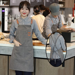 12 oz canvas waterproof apron 3 Pocket coveralls perfect for cafes, restaurants, home kitchens, thickened canvas aprons