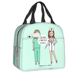 Enfermera En Apuros Doctor Nurse Lunch Bag Women Portable Cooler Thermal Insulated Lunch Box Picnic Storage Food Bento Box